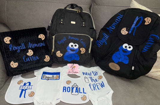 Cookie Monster Themed Baby Bag Set